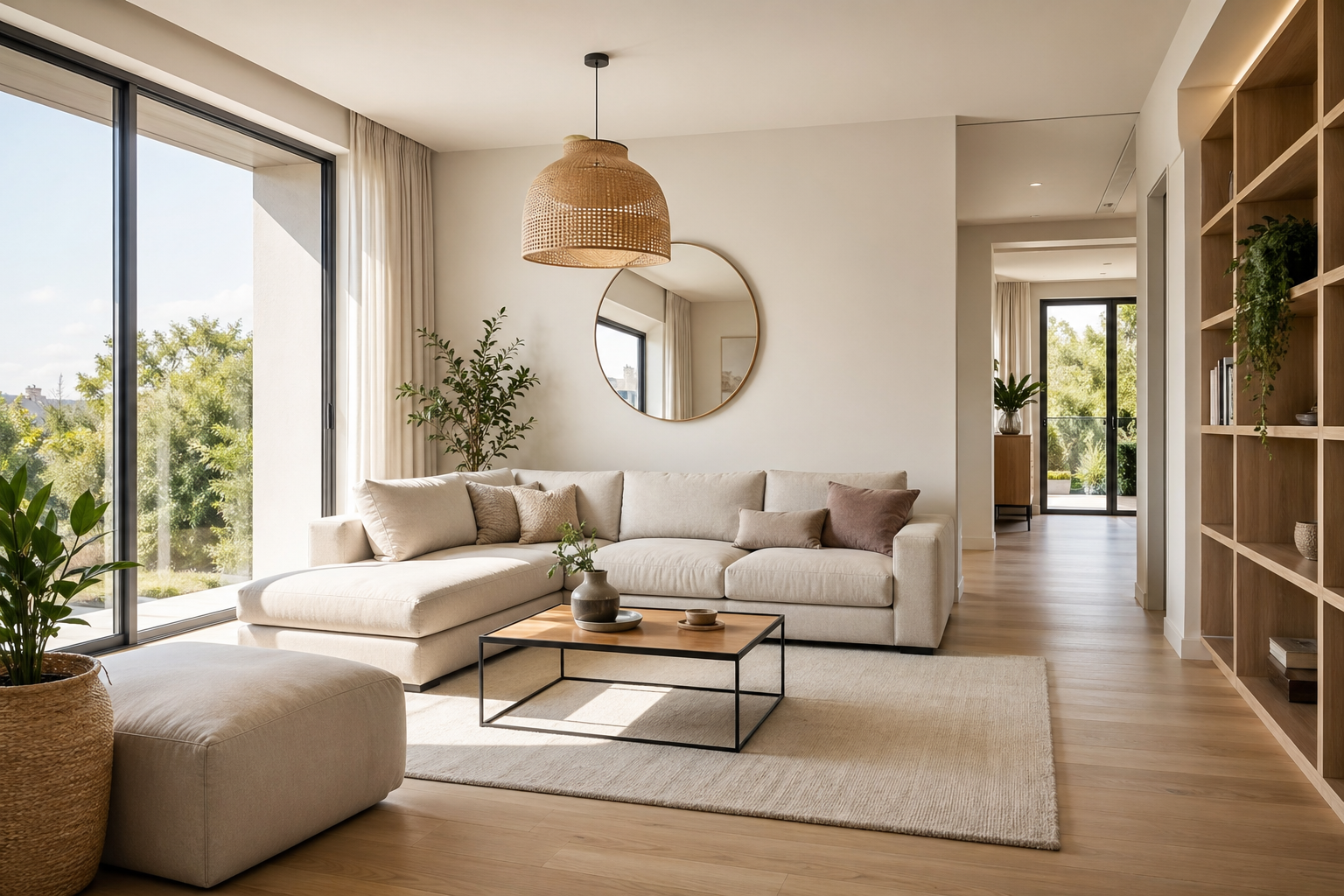 Salon moderne : astuces pour gagner en lumière et espace